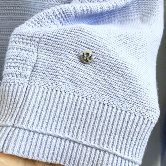 LULULEMON Nurture & Nature Serene Blue Boxy Pullover Sweater No Size Tag Check M - Picture 8 of 9